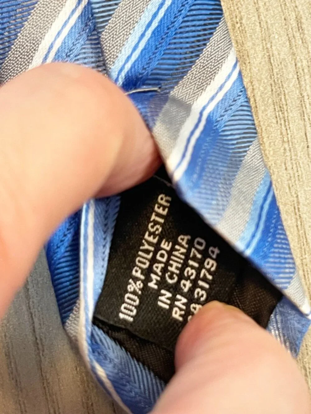 Architect Men's Blue Gray Striped Necktie Classic Business Dress Tie Office
